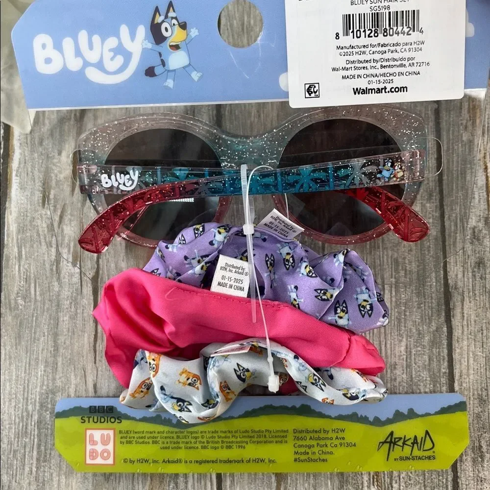 Bluey Kids Sunglasses Set - Blue and Purple